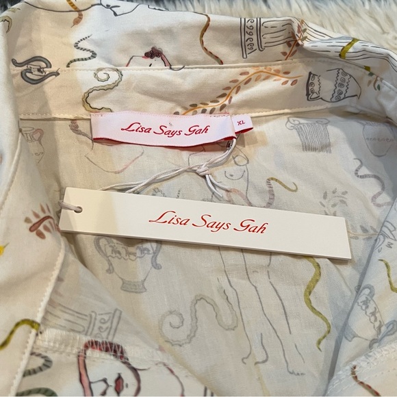 NWT Lisa Says Gah Joan Shirt Dress in A Day at the Museum Print - Size XL - Picture 5 of 7